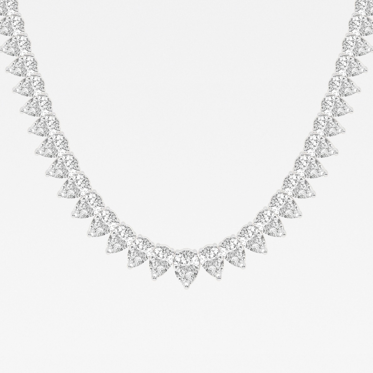 Additional Image 1 for  21 1/2 ctw Pear Lab Grown Diamond Graduated Tennis Necklace